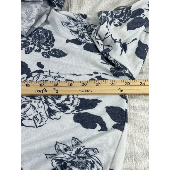 Alison Grace Women's L Floral Soft T Shirt Hoodie Pullover Peasant Beach Cottage - Picture 2 of 13